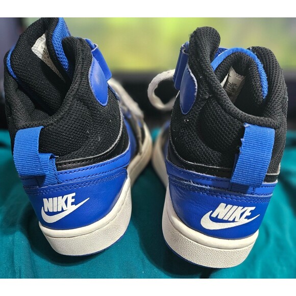 Size 3.5Y (GS) - Nike Court Borough 2 Mid Black Game Royal - Picture 3 of 7